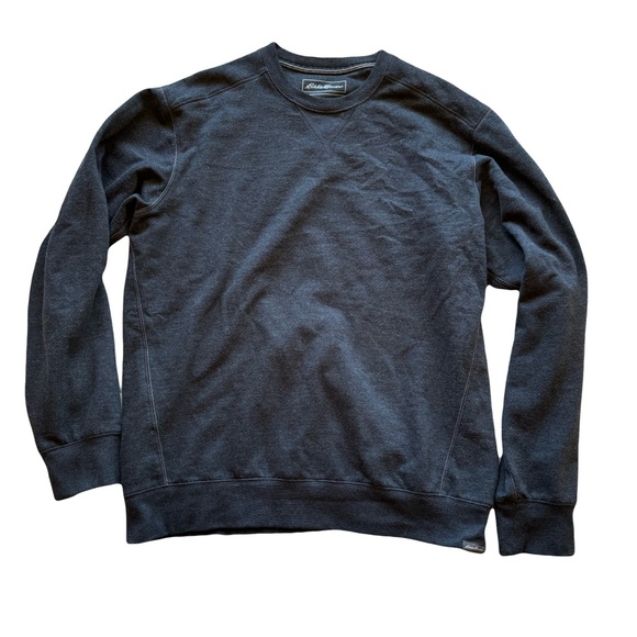 Men's Eddie Bauer Soft Cotton Polyester Sweatshirt, Charcoal, Size L, EUC - Picture 1 of 10